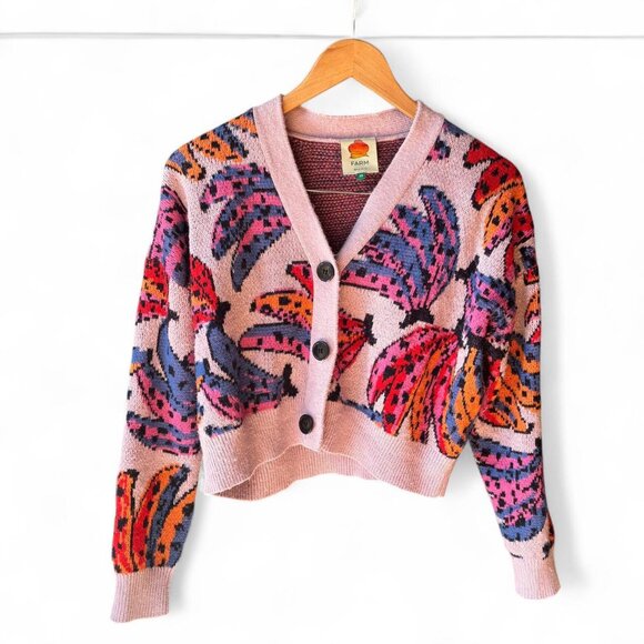 FARM Rio colorful bananas cropped cardigan - Picture 4 of 9